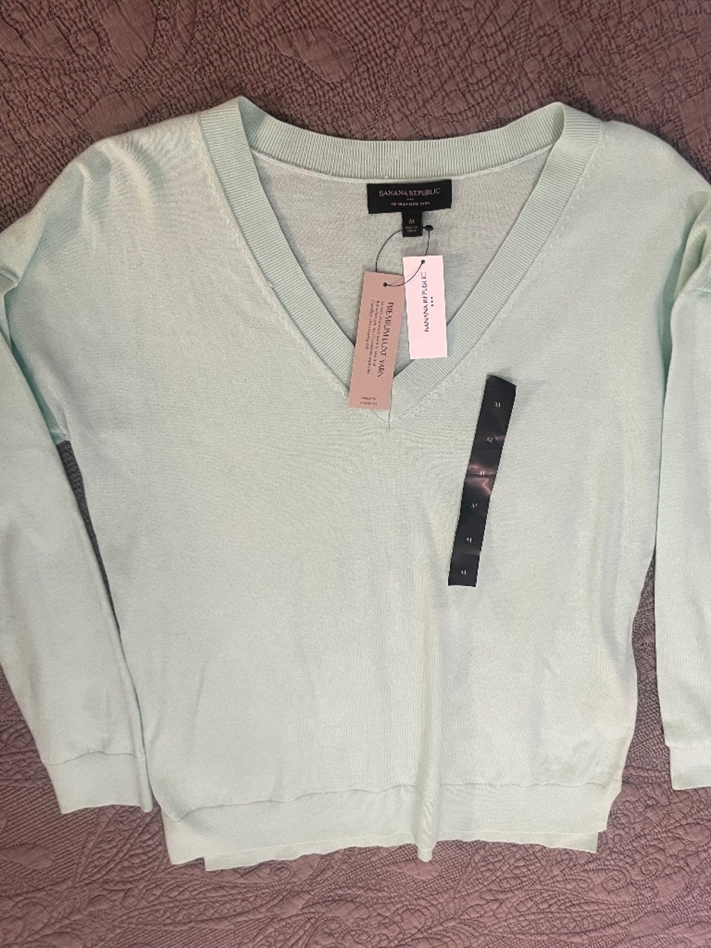 NWT Banana Republic Mint Green Lightweight Sweater Long Sleeved Medium